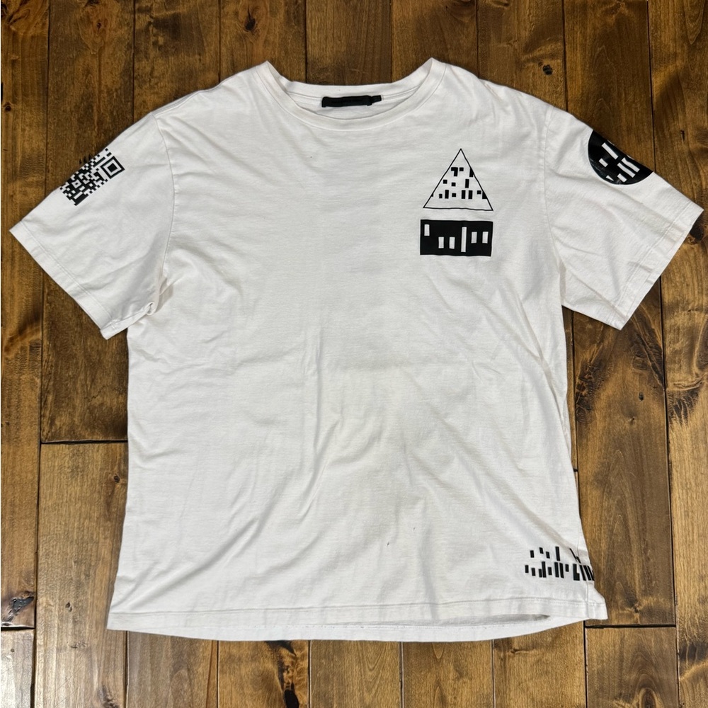 Alexander Wang White and Black Short Sleeve Tee